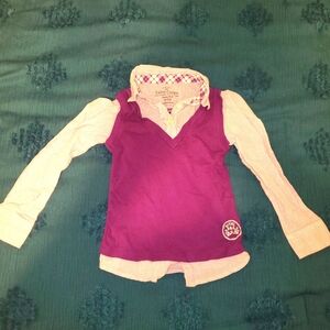 Faded Glory womens purple long sleeve with attached vest